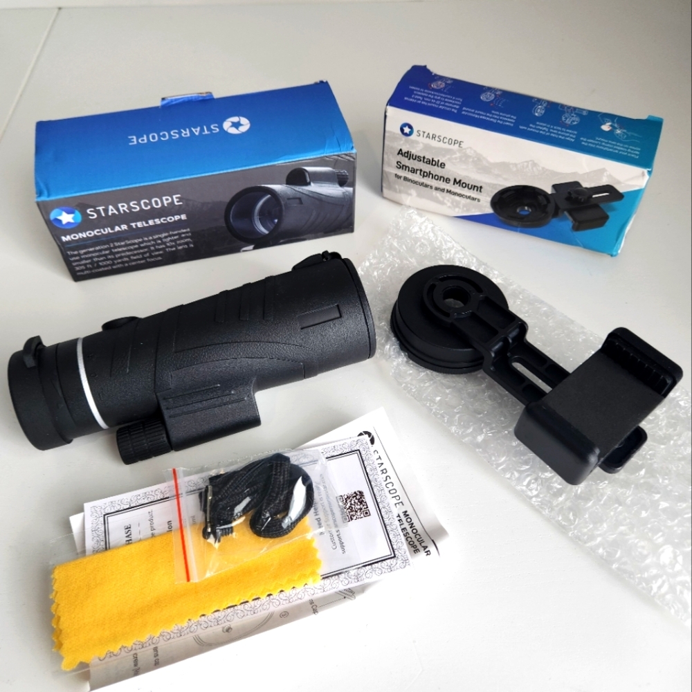StarScope Monocular Telescope G2 Long Range Monocular & Adjustable Phone Mount